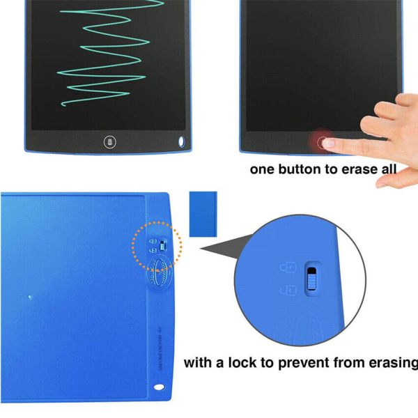 Kreativ LCD-skrivplatta för barn - 8.5-tums digital tavla med penna Rosa