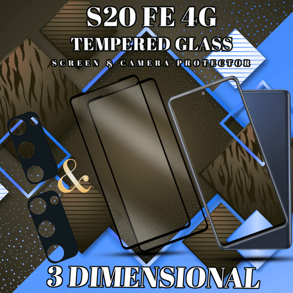 2-Pack SAMSUNG S20 FE Skærmbeskyttelse & 2-Pack linsebeskyttelse - Hærdet Glas 9H - Super kvalitet 3D