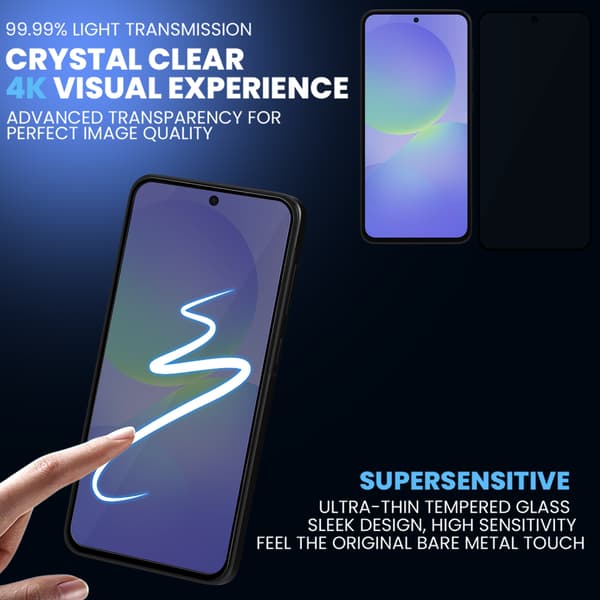 2-Pack Samsung A36 Privacy Skærmbeskyttelse & 2-Pack linsebeskyttelse - Hærdet Glas 9H - Super kvalitet 3D