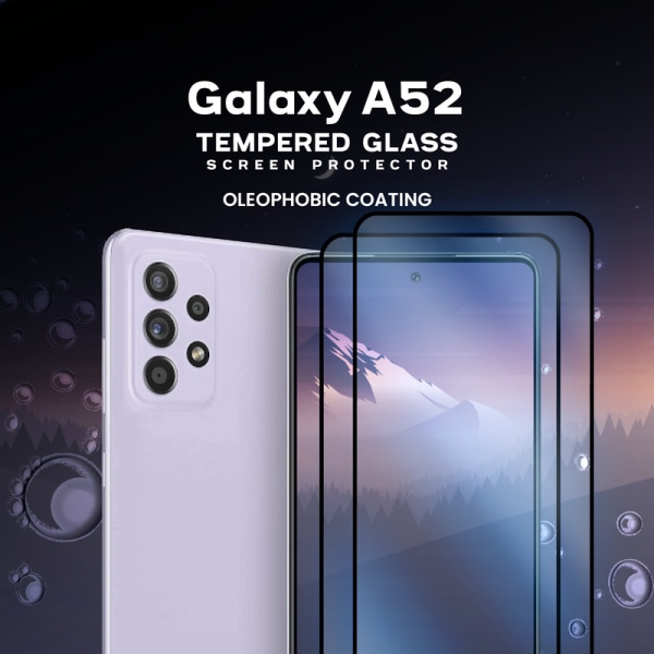 2-Pack Samsung Galaxy A52 - Härdat glas 9H - Super kvalitet 3D