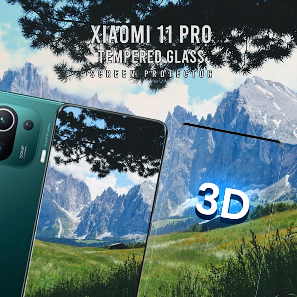 1-Pack XIAOMI 11 PRO Skærmbeskyttelse - Hærdet Glas 9H - Super kvalitet 3D