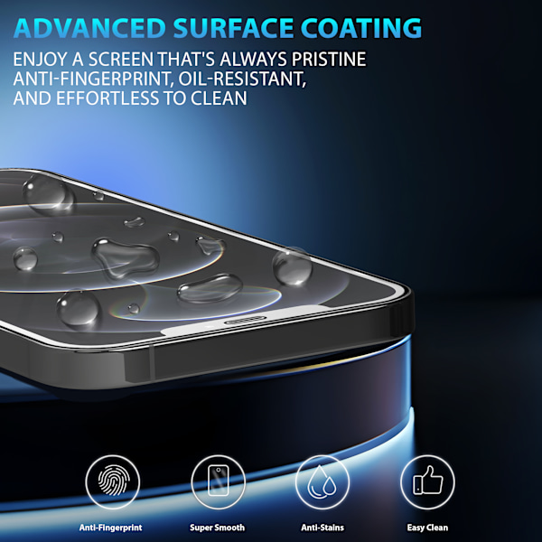 2-Pack ‏‏Iphone 12 Pro Skärmskydd & 2-Pack linsskydd - Härdat Glas 9H - Super kvalitet 3D