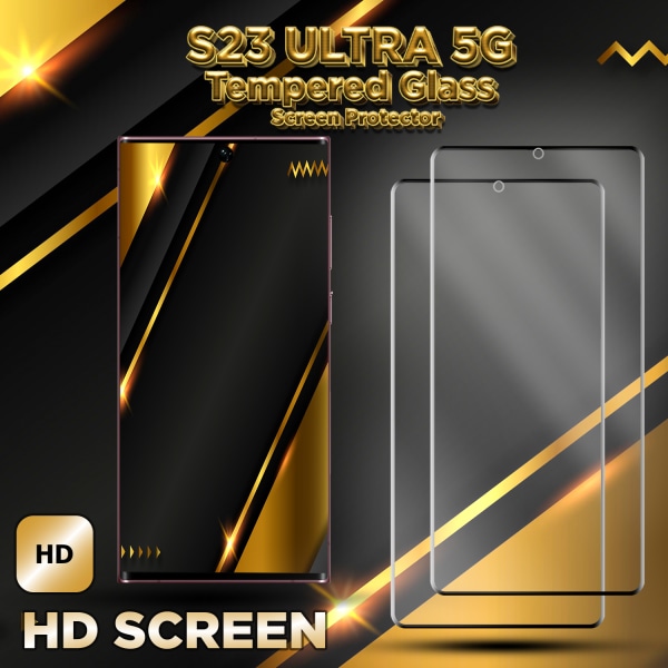 2-Pack Samsung S23 Ultra 5G - 9H Härdat Glass - 3D Super Kvalitet Skärmskydd