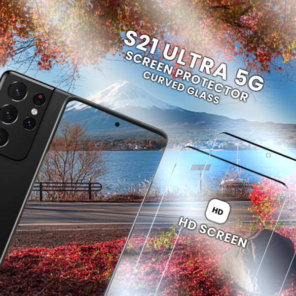 2 Pack Samsung S21 Ultra 5G - Härdat glas 9H - Super kvalitet 3D