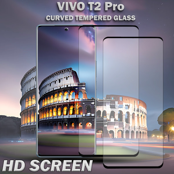 2-Pack VIVO T2 PRO Näytönsuoja - Karkaistu Lasi 9H - Super laatu 3D