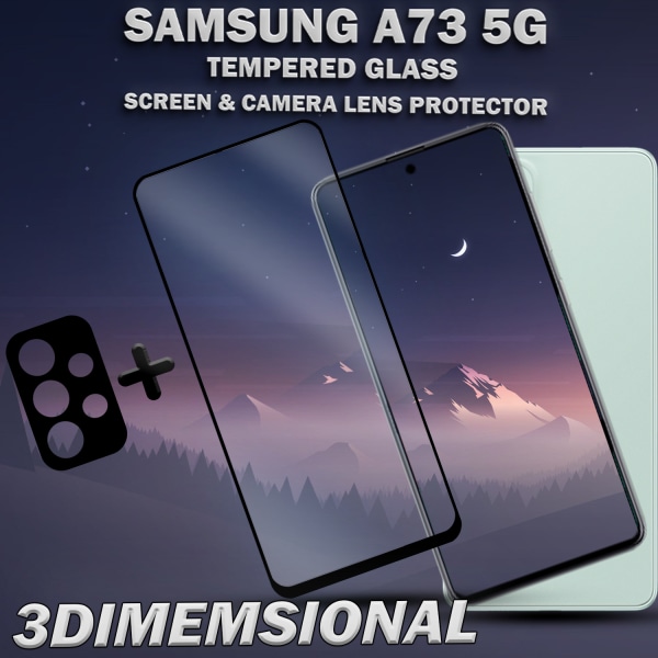 Samsung A73 5G & 1-Pack linsskydd - Härdat Glas 9H - Super kvalitet 3D