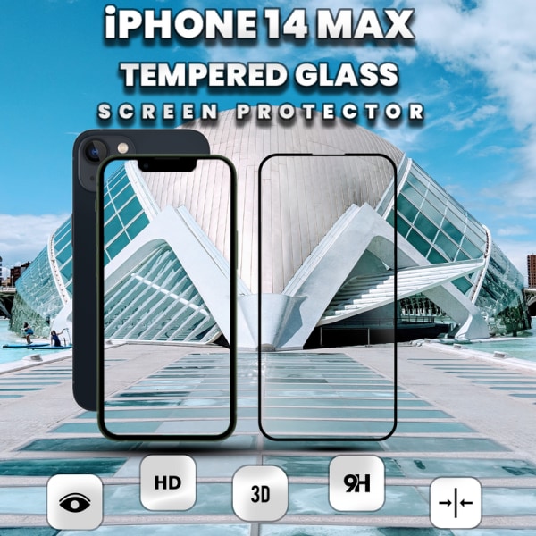 iPhone 14 Max - 9H Härdat Glass - Super kvalitet 3D Skärmskydd