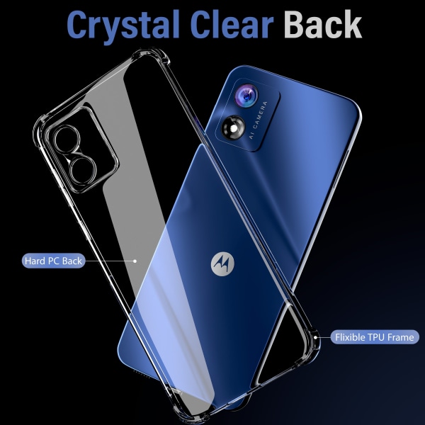Motorola Moto E13 Transparent Skyddsfodral – Skydd med Extra Kant