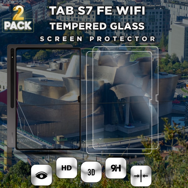 2-Pack Samsung Galaxy Tab S7 FE (WiFi) - Härdat Glas 9H - Super Kvalitet Skärmskydd