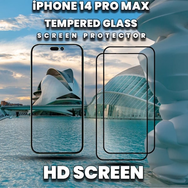 2-Pack IPHONE 14 PRO MAX Näytönsuoja - Karkaistu Lasi 9H - Super laatu 3D
