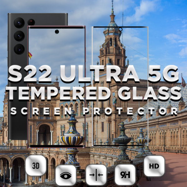 Samsung S22 ULTRA 5G - 9H Härdat Glass - 3D Super Kvalitet