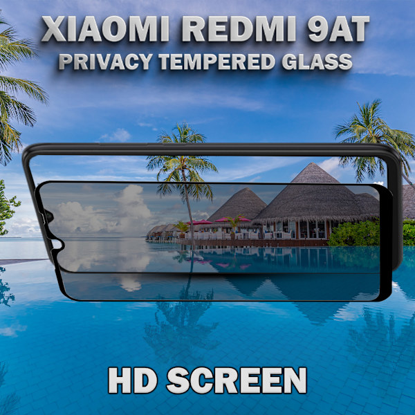 1-Pack Privacy Skärmskydd For Xiaomi Redmi 9AT - Härdat Glas 9H - Super Kvalitet 3D