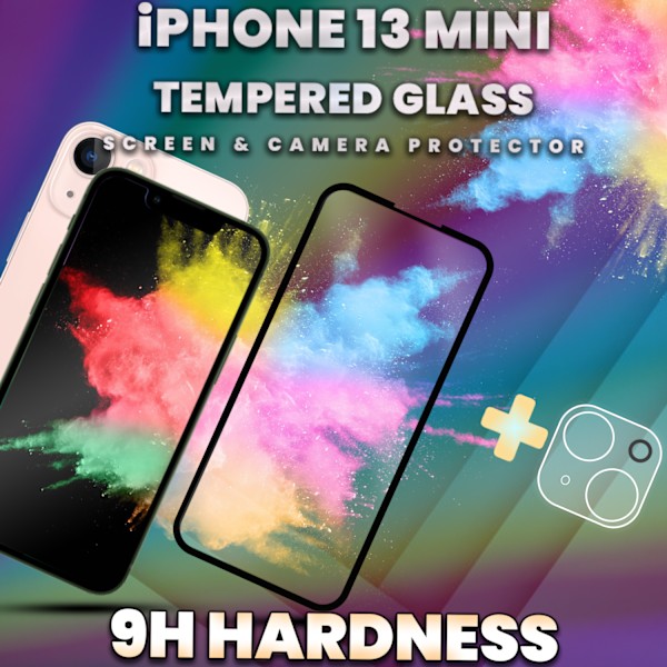 1-Pack iPhone 13 Mini - Skärmskydd & 1-Pack linsskydd - 9H Glas