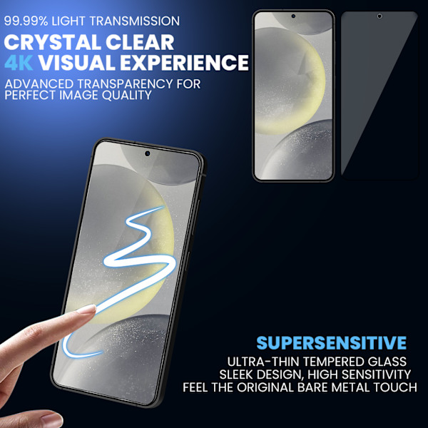 2-Pack Samsung S24 5G Skärmskydd & 2-Pack linsskydd - Härdat Glas 9H - Super kvalitet 3D
