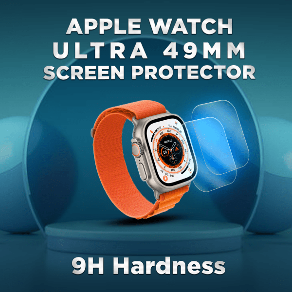 2-Pack Apple Watch Ultra 49mm -Härdat glas 9H – Super kvalitet Skärmskydd