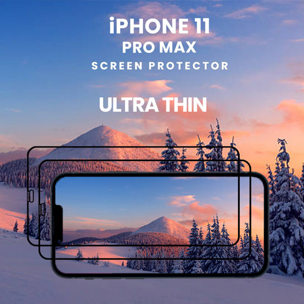 2-Pack iPhone 11 Pro Max - Härdat Glas 9H - Super Kvalitet 3D