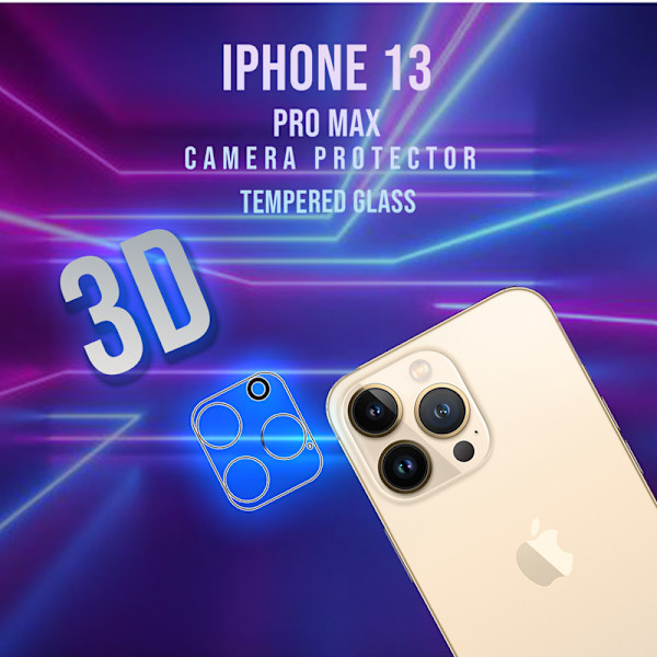 Linsskydd iPhone 13 Pro Max Kamera - Härdat Glas 9H - Super 3D