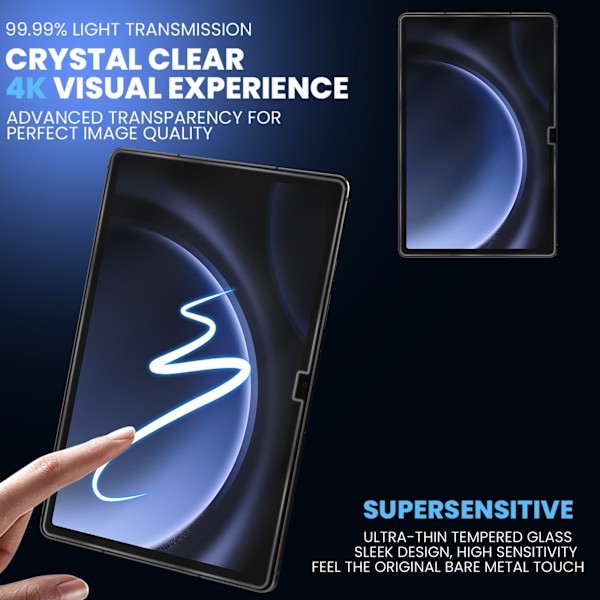 2-Pack SAMSUNG TAB S9 Skærmbeskyttelse - Hærdet Glas 9H - Super kvalitet 3D