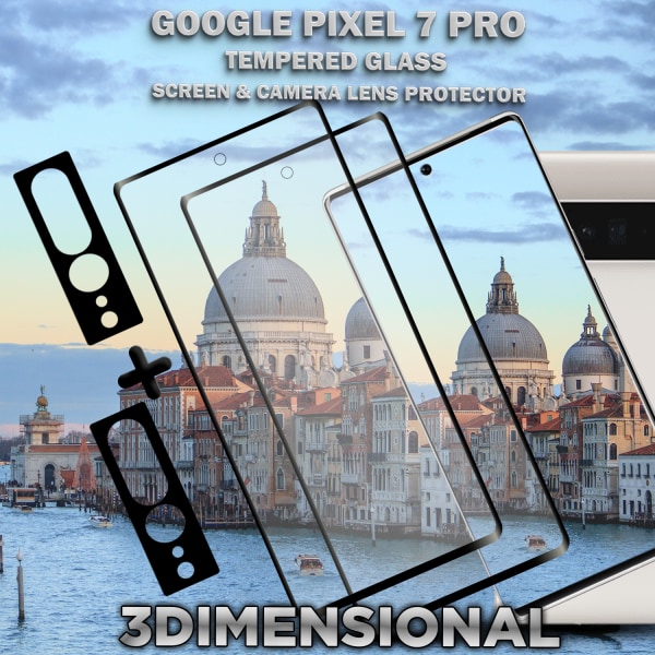 2-Pack Google Pixel 7 Pro Skärmskydd & 2-Pack linsskydd - Härdat Glas 9H - Super kvalitet 3D