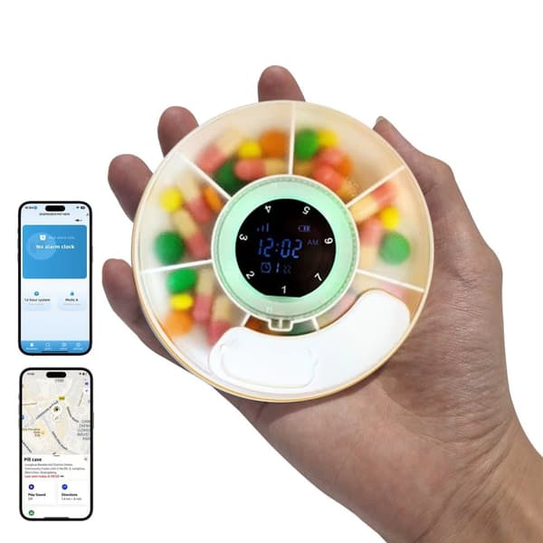 Smart pillerorganisator med Bluetooth och påminnelsefunktion, bärbar