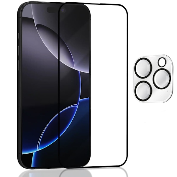 1-Pack Iphone 16 Pro Max 5G Skärmskydd & 1-Pack linsskydd - Härdat Glas 9H - Super kvalitet 3D