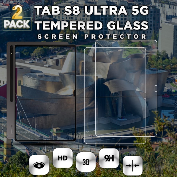 2-Pack Samsung Galaxy Tab S8 Ultra 5G - Härdat Glas 9H - Super Kvalitet Skärmskydd