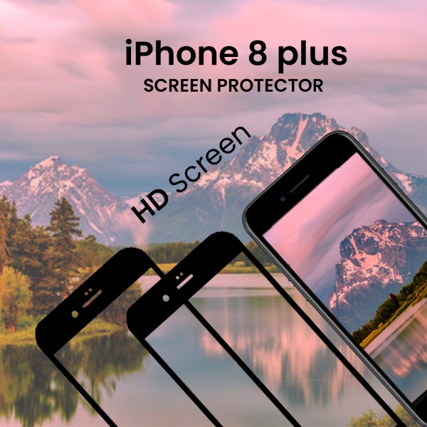 2 Pack iPhone 8 Plus Svart - Härdat Glas 9H - Super Kvalitet 3D