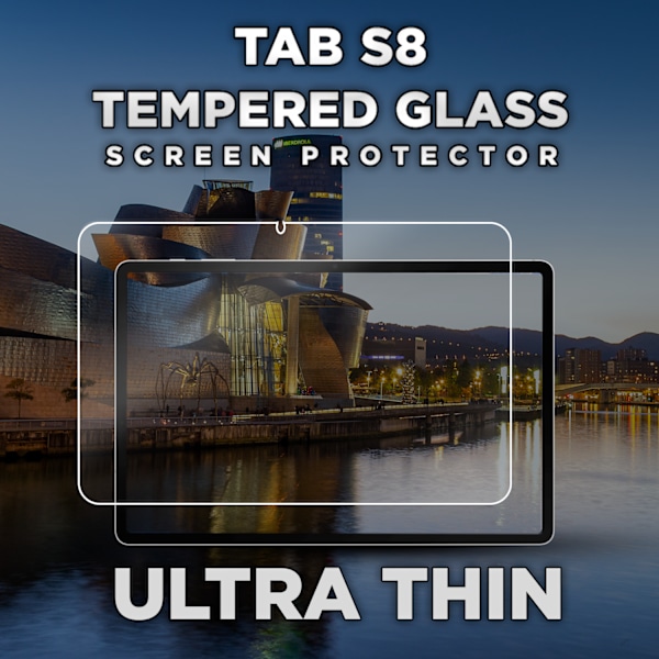1-Pack SAMSUNG GALAXY TAB S8 Skærmbeskyttelse - Hærdet Glas 9H - Super kvalitet 3D