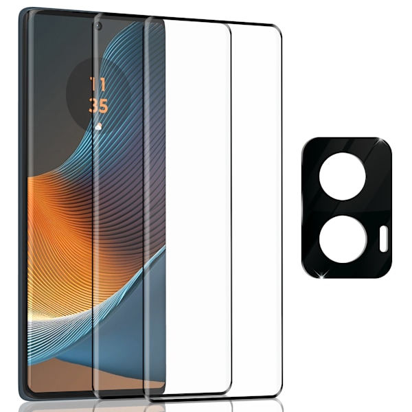 2-Pack MOTOROLA EDGE 50 FUSION Näytönsuoja & 1-Pack linssinsuoja - Karkaistu Lasi 9H - Super laatu 3D