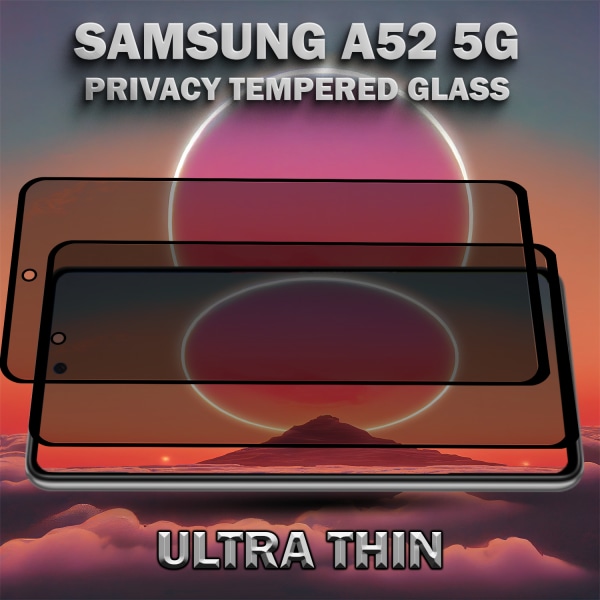 2-Pack Privacy Skärmskydd For Samsung A52 (5G) - Härdat Glas 9H - Super Kvalitet 3D