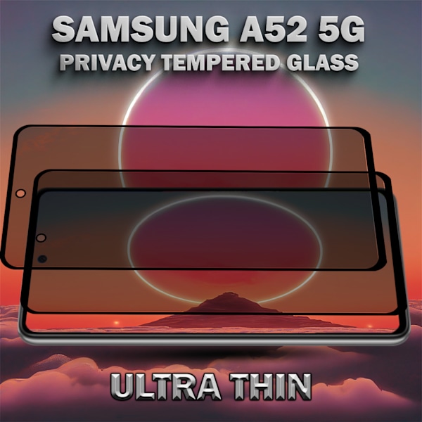 2-Pack Privacy Skärmskydd For Samsung A52 (5G) - Härdat Glas 9H - Super Kvalitet 3D