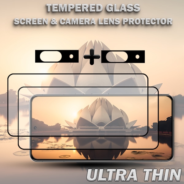2-Pack GOOGLE PIXEL 8 Skærmbeskyttelse & 2-Pack linsebeskyttelse - Hærdet Glas 9H - Super kvalitet 3D