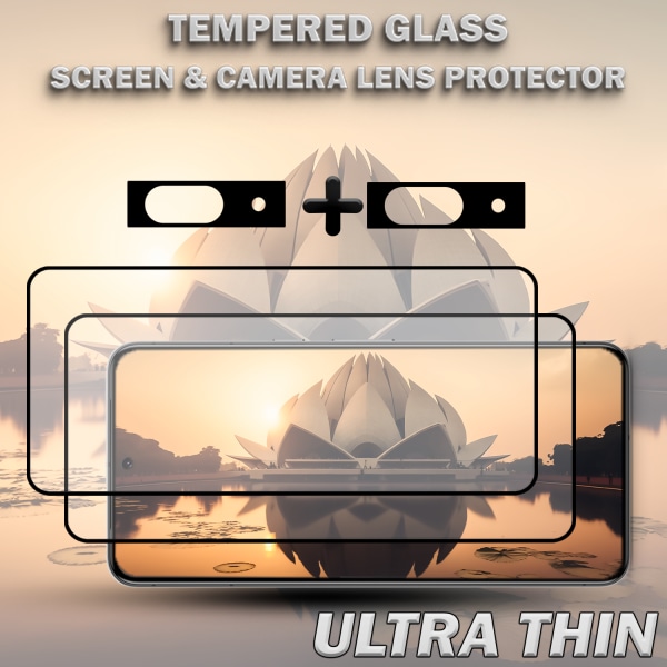 2-Pack GOOGLE PIXEL 8 Skärmskydd & 2-Pack linsskydd - Härdat Glas 9H - Super kvalitet 3D