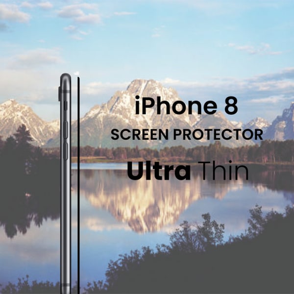 iPhone 8 Svart - Härdat Glas 9H - Super Kvalitet 3D Skärmskydd