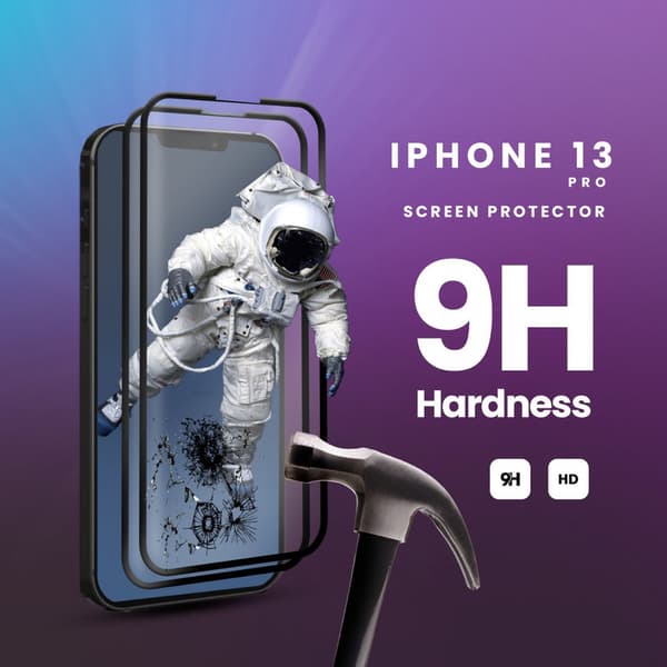 2-Pack IPHONE 13 PRO Skærmbeskyttelse - Hærdet Glas 9H - Super kvalitet 3D