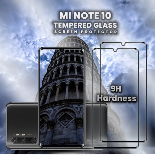 2-Pack Xiaomi Mi Note 10 - Härdat glas 9H - Super kvalitet 3D