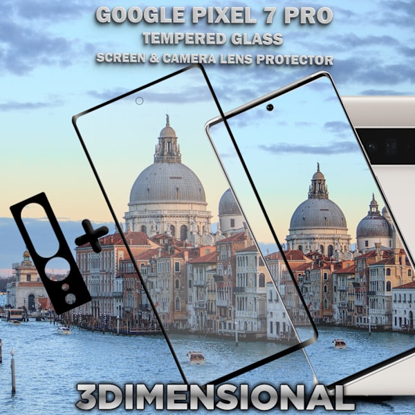 1-Pack Google Pixel 7 Pro Skärmskydd & 1-Pack linsskydd - Härdat Glas 9H - Super kvalitet 3D