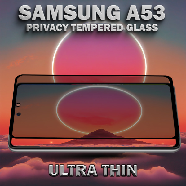 1-Pack Privacy Skärmskydd For Samsung A53 - Härdat Glas 9H - Super Kvalitet 3D