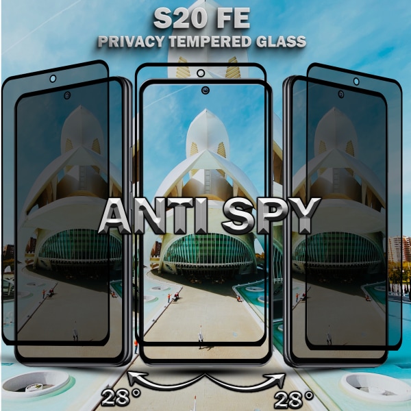 2-Pack Privacy Skärmskydd For Samsung S20 FE - Härdat Glas 9H - Super Kvalitet 3D