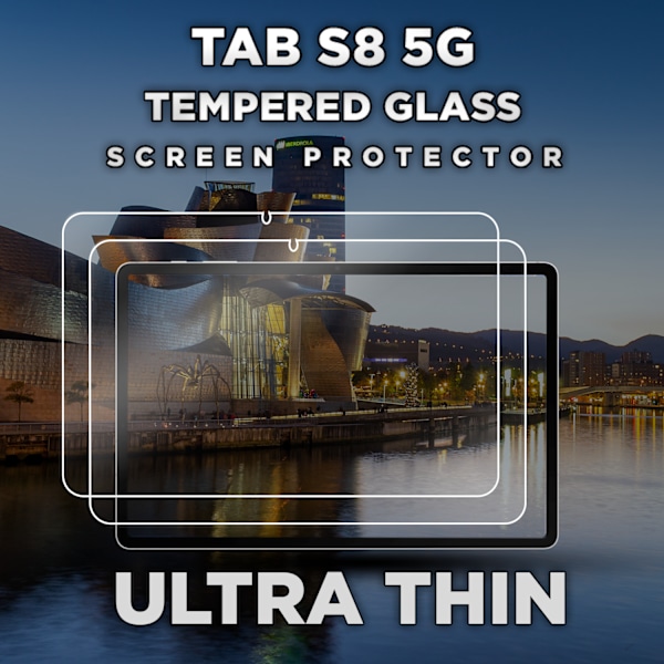 2-Pack SAMSUNG GALAXY TAB S8 Näytönsuoja - Karkaistu Lasi 9H - Super laatu 3D