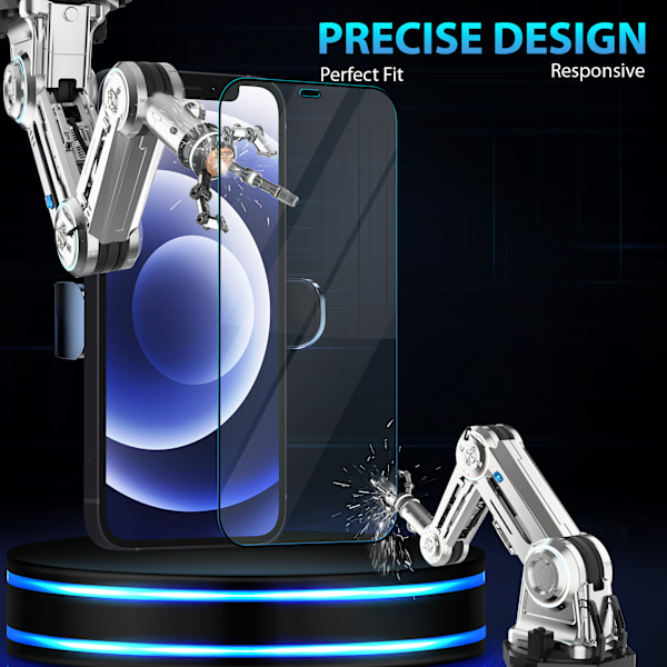 2-Pack ‏‏Iphone 12 Mini Skärmskydd & 1-Pack linsskydd - Härdat Glas 9H - Super kvalitet 3D