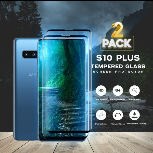 2- Pack Samsung S10 Plus - Härdat Glas 9H - Super Kvalitet 3D