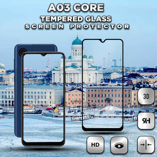 1-Pack SAMSUNG GALAXY A03 CORE Skærmbeskyttelse - Hærdet Glas 9H - Super kvalitet 3D