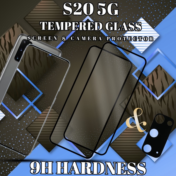 2-Pack Samsung S20 (5G) Skärmskydd & 1-Pack linsskydd - Härdat Glas 9H - Super kvalitet 3D
