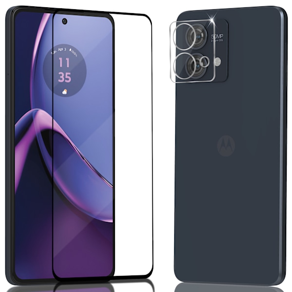 1-Pack Motorola G84 Skärmskydd & 1-Pack linsskydd - Härdat Glas 9H - Super kvalitet 3D