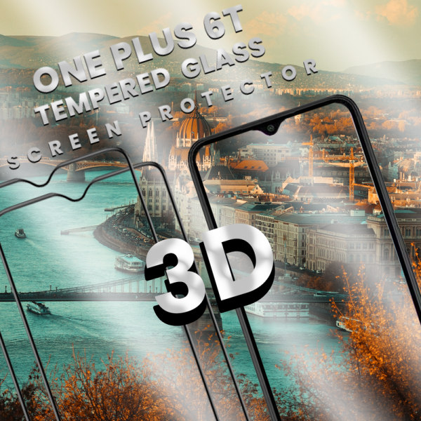 2-Pack OnePlus 6T - Härdat Glas 9H - Super kvalitet 3D Skärmskydd