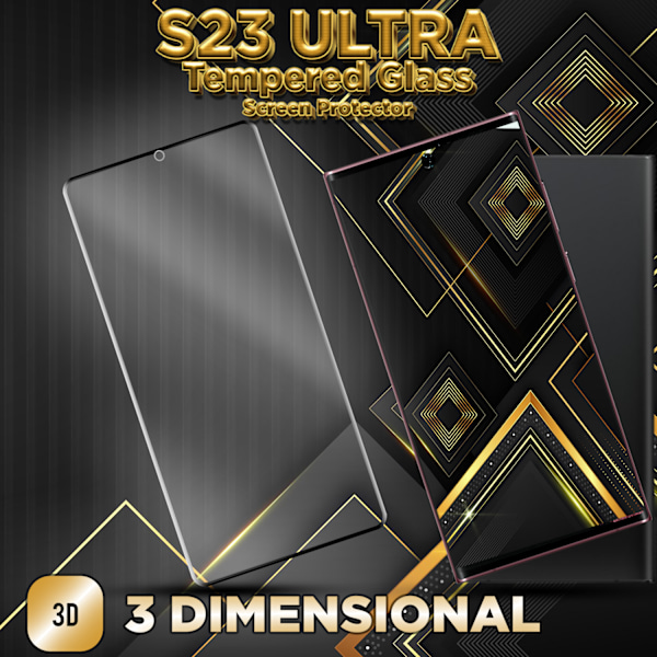 1-Pack SAMSUNG S23 ULTRA Näytönsuoja - Karkaistu Lasi 9H - Super laatu 3D