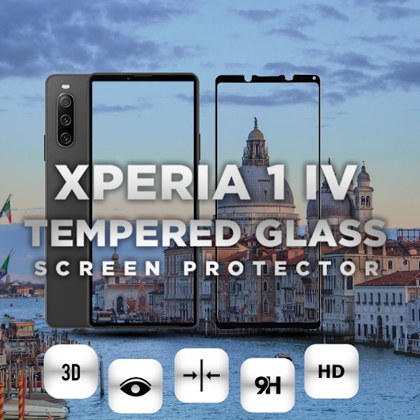 Sony Xperia 1 IV - Härdat glas 9H -Super Kvalitet 3D