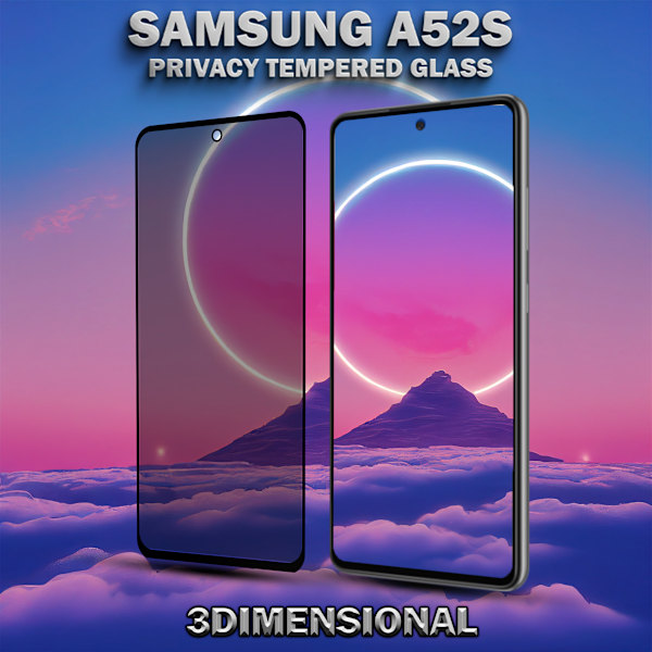 1-Pack Privacy Skärmskydd For Samsung A52S - Härdat Glas 9H - Super Kvalitet 3D