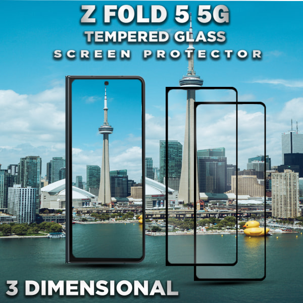 2-Pack Samsung Galaxy Z FOLD 5 (5G) - Härdat Glas 9H - Super Kvalitet 3D Skärmskydd